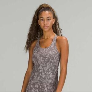 Lululemon Sz 14 Cool Racerback Tank Top Cropped Grey Snake Crop Tank